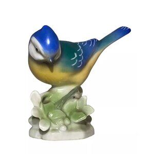 Vintage Rudolstadt Volkstedt Blue Bird Small Figurine Germany 8615